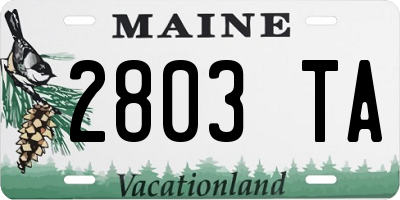 ME license plate 2803TA