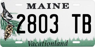 ME license plate 2803TB
