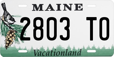 ME license plate 2803TO
