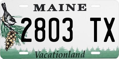 ME license plate 2803TX