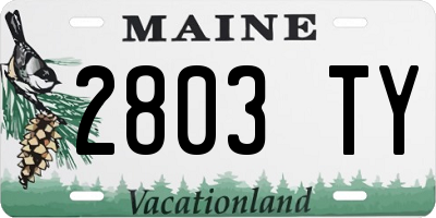 ME license plate 2803TY
