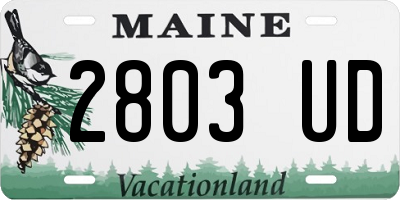 ME license plate 2803UD