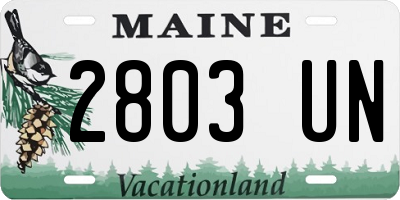 ME license plate 2803UN