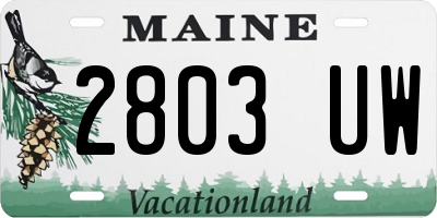 ME license plate 2803UW