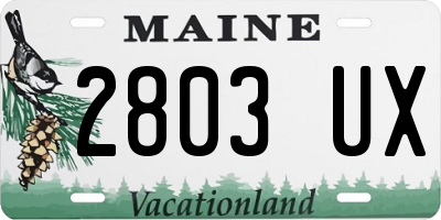 ME license plate 2803UX