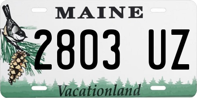 ME license plate 2803UZ