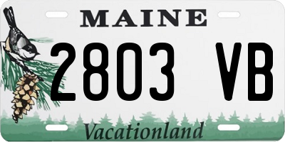 ME license plate 2803VB