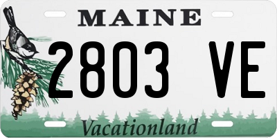 ME license plate 2803VE