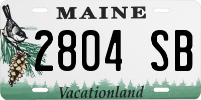 ME license plate 2804SB