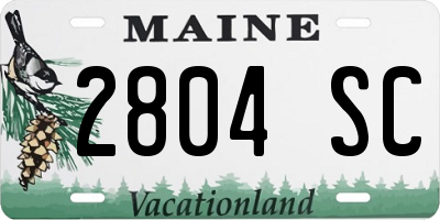 ME license plate 2804SC