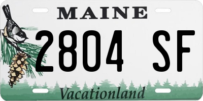 ME license plate 2804SF