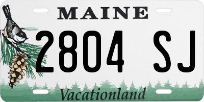 ME license plate 2804SJ