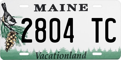 ME license plate 2804TC
