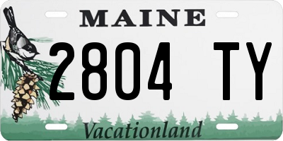 ME license plate 2804TY