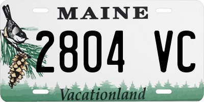 ME license plate 2804VC