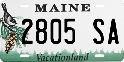 ME license plate 2805SA