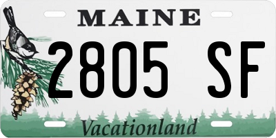 ME license plate 2805SF