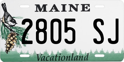ME license plate 2805SJ