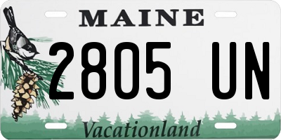 ME license plate 2805UN