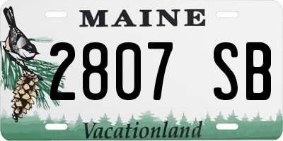 ME license plate 2807SB