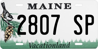 ME license plate 2807SP