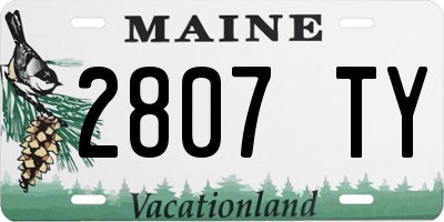 ME license plate 2807TY