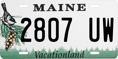 ME license plate 2807UW