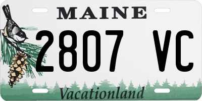 ME license plate 2807VC