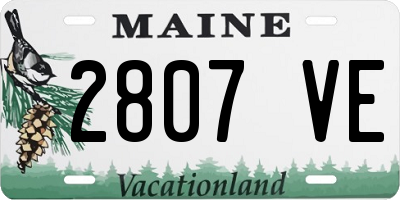 ME license plate 2807VE