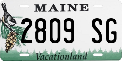 ME license plate 2809SG
