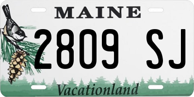 ME license plate 2809SJ