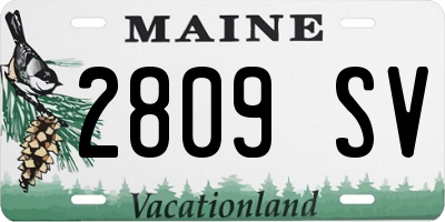 ME license plate 2809SV