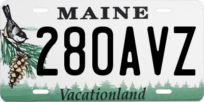 ME license plate 280AVZ