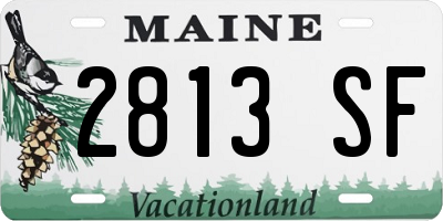 ME license plate 2813SF