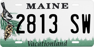 ME license plate 2813SW