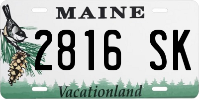 ME license plate 2816SK