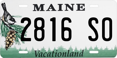 ME license plate 2816SO