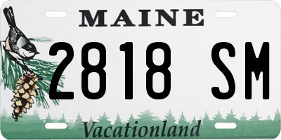 ME license plate 2818SM