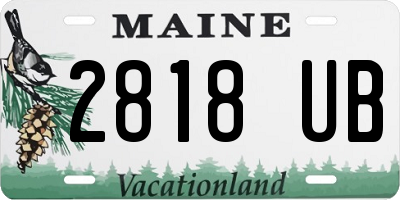 ME license plate 2818UB