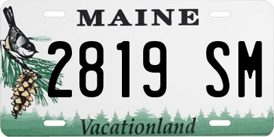 ME license plate 2819SM
