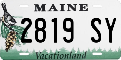ME license plate 2819SY