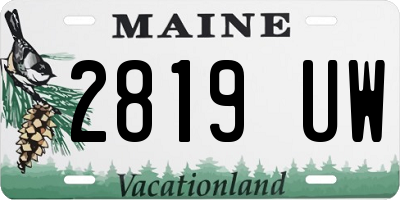 ME license plate 2819UW