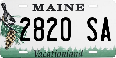 ME license plate 2820SA