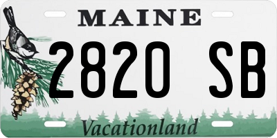 ME license plate 2820SB