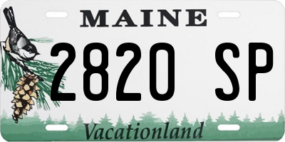 ME license plate 2820SP