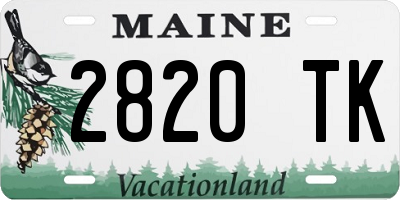 ME license plate 2820TK