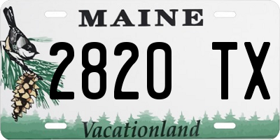 ME license plate 2820TX