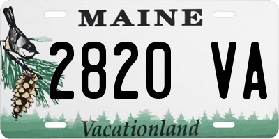 ME license plate 2820VA