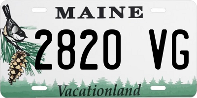 ME license plate 2820VG