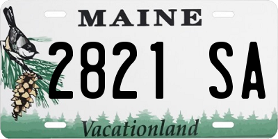 ME license plate 2821SA